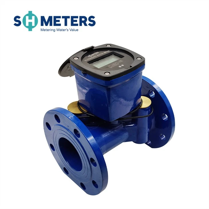 200mm Flange Ultrasonic Water Meters Valve Control Wireless Display