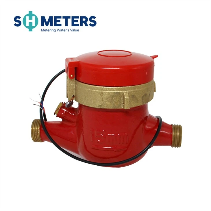 City Outside House Commercial Multi Jet Hot Water Meter Brass Body