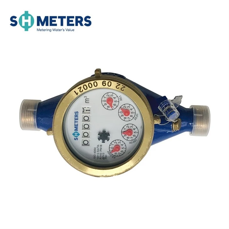 Multi Jet Water Meter R160 Brass Body With Output Pulse Multi Jet Water Meter R160 Brass Body With Output Pulse