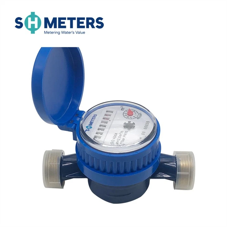 Single Jet Water Meter Plastic Vane Wheel Dry Dial